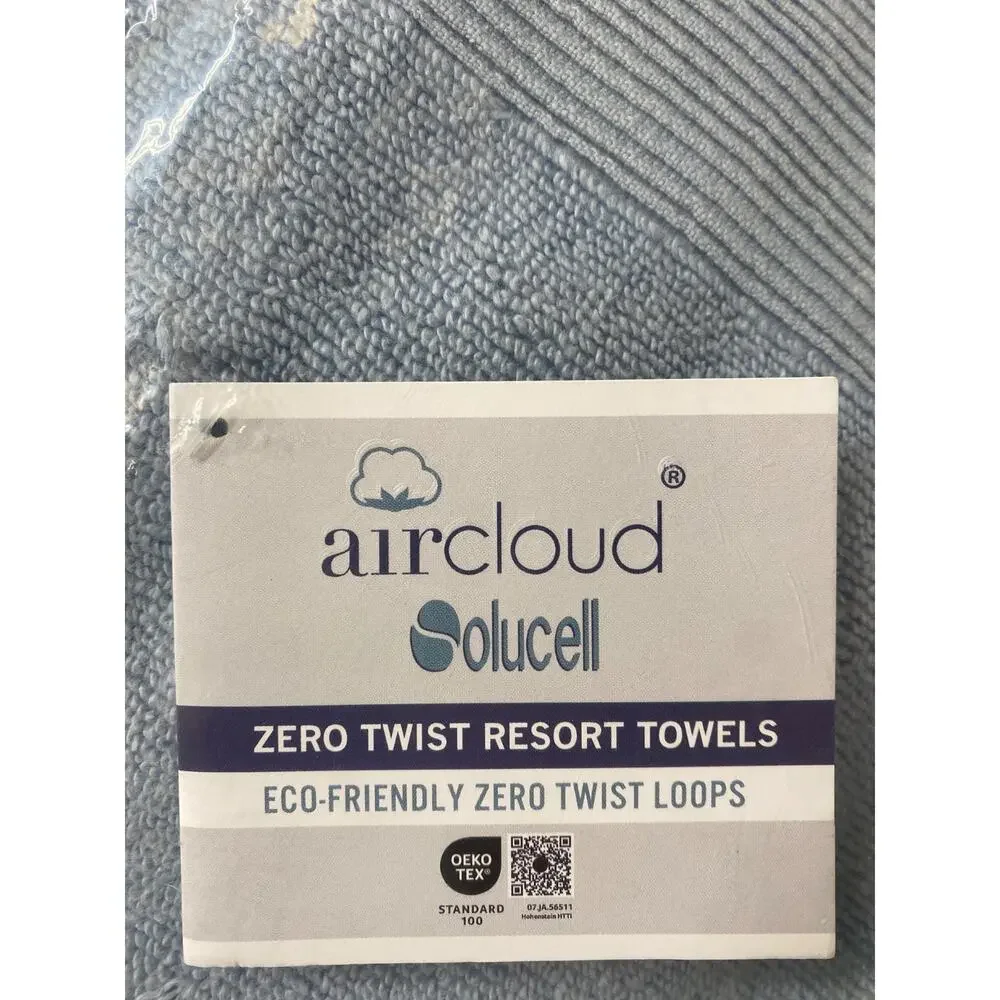 NWT Modern Threads 2-Pack Air Cloud Oversized Resort Bath Towels, Wedgewood Blue